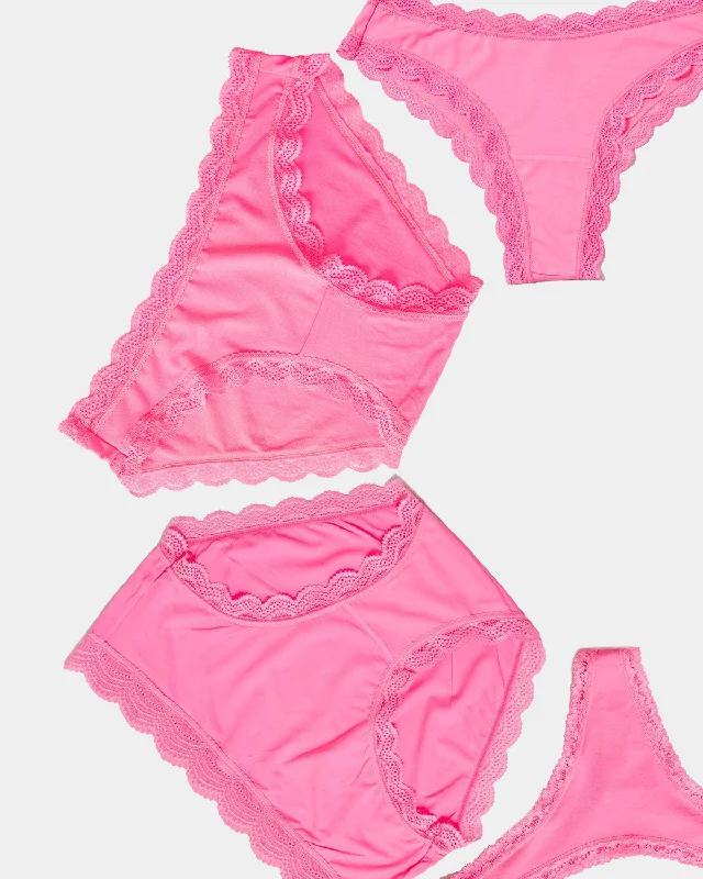 eco-friendly organic cotton lingerie setsThe Discovery Brief Pack - Hot Pink