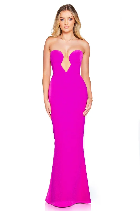 Women's Shawl Collar DressesNookie Minx Gown - Electric Pink