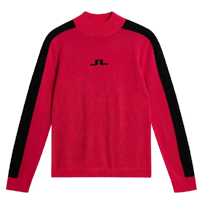 Women's PeacoatsJ.Lindeberg Adeline Knitted Golf Sweater Rose Red - FW23 Women