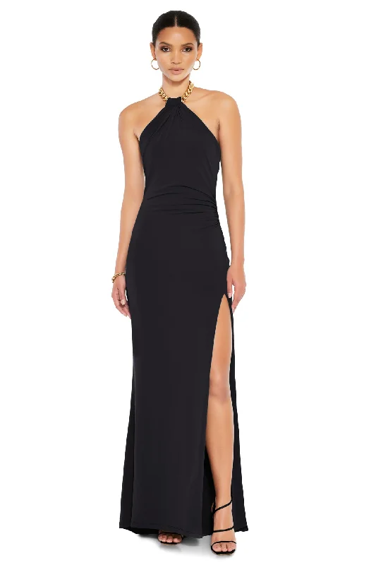 Women's Strapless DressesNookie Captivate Halter Gown - Black