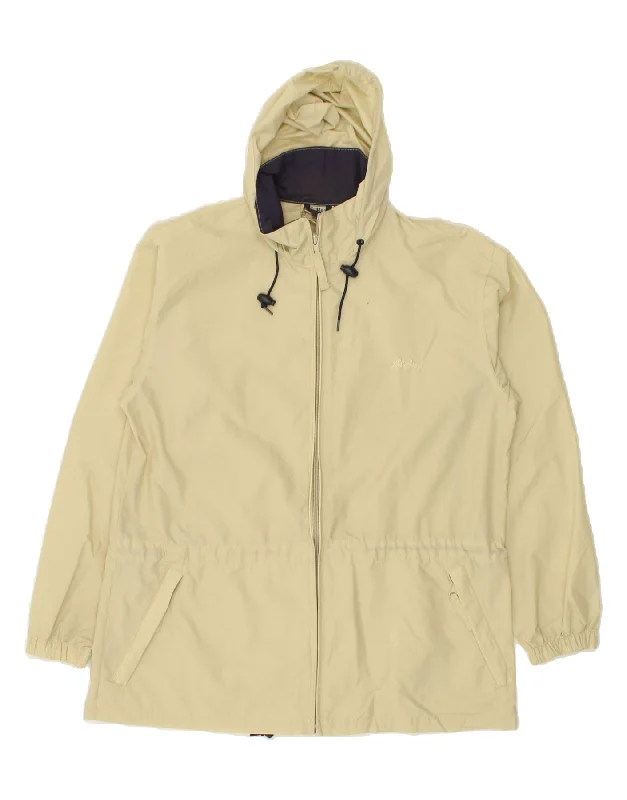 Women's Coats with Fur Trimmed HoodL.L.BEAN Womens Hooded Rain Jacket UK 10 Small Beige Nylon