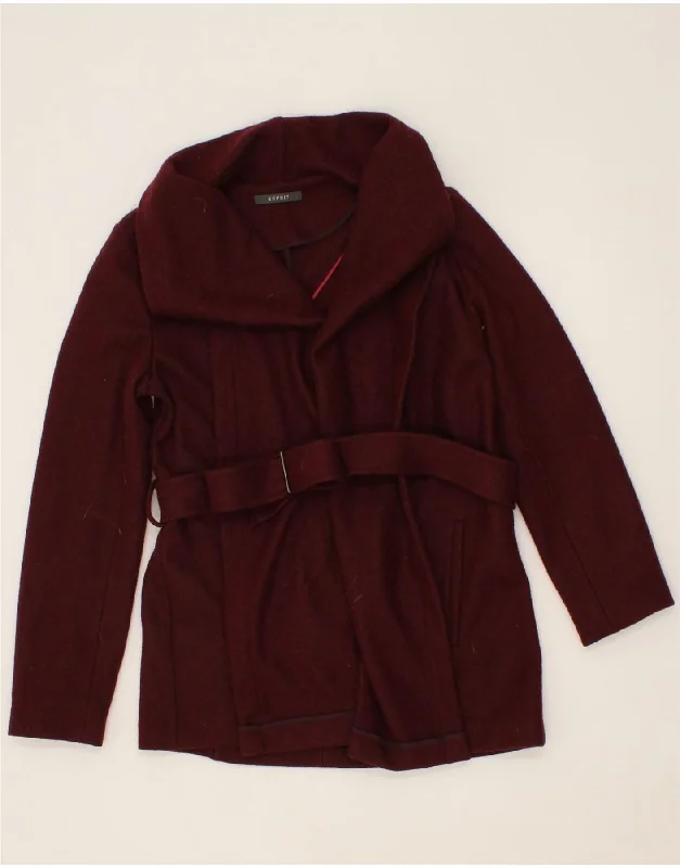 Women's Anorak CoatsESPRIT Womens Overcoat UK 12 Medium Burgundy Wool