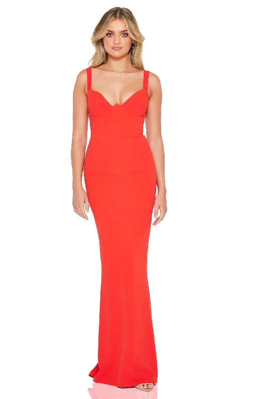 Women's Boat Collar DressesNookie Romance Gown - Red