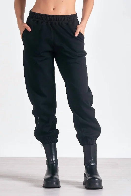 Women's Jodhpurs with Mandarin CollarRemmy Jogger In Black