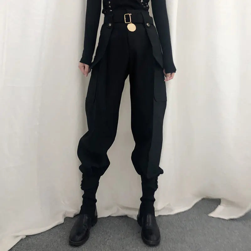 Women's Jodhpurs with Sweetheart NeckHigh Waist Vintage Harajuku Cargo Halloween Pants