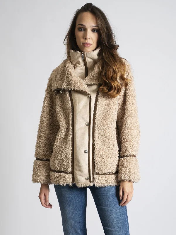 Women's Coats with CollarGiacca Eco Fur Ecrù