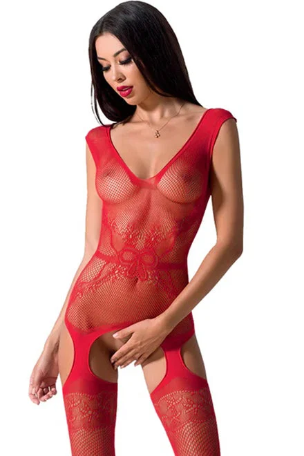 lace-trimmed chemise nightgownsPassion Bodystocking BS062 Red