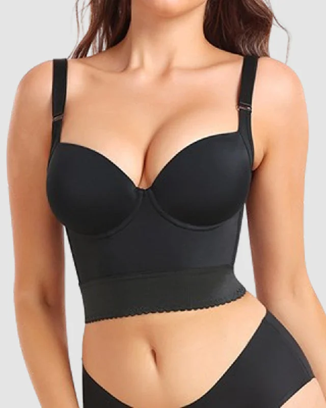 plus-size underwire plunge brasHochstützende Tanktop Formschöner Korsett BH mit voller Rückenabdeckung