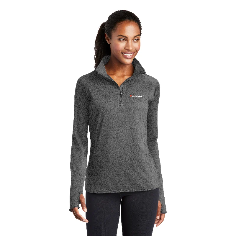 Women's Hooded CoatsLadies 1/4 Zip - Charcoal Heather Grey