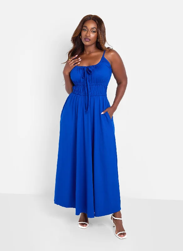 Women's Wrap DressesBai Peasant Top Skater Maxi Dress - Blue