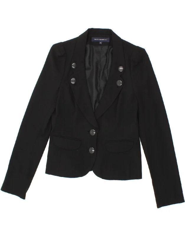 Stylish Women's CoatsFRENCH CONNECTION Womens 2 Button Blazer Jacket UK 10 Small Black