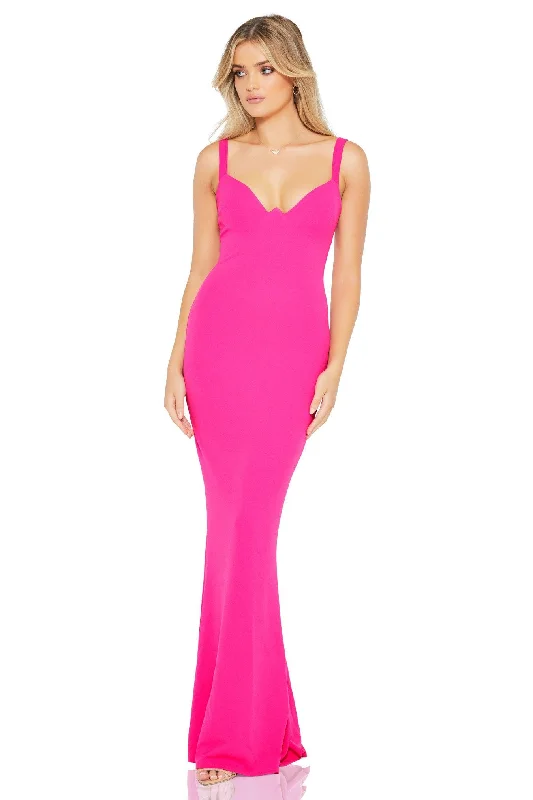 Women's Low Collar DressesNookie Romance Gown - Neon Pink