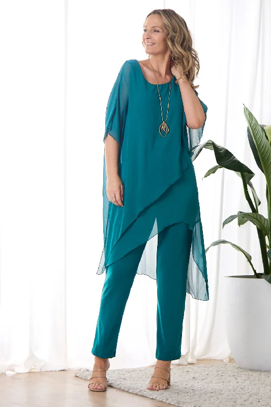 Women's Palazzo PantsTilly Jumpsuit - Teal