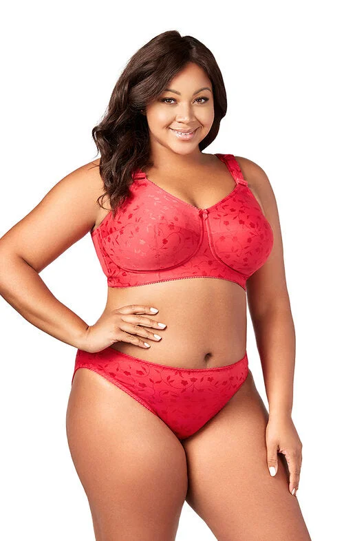 plus-size underwire demi-cups with lace trim1305 ELILA RED - 3923