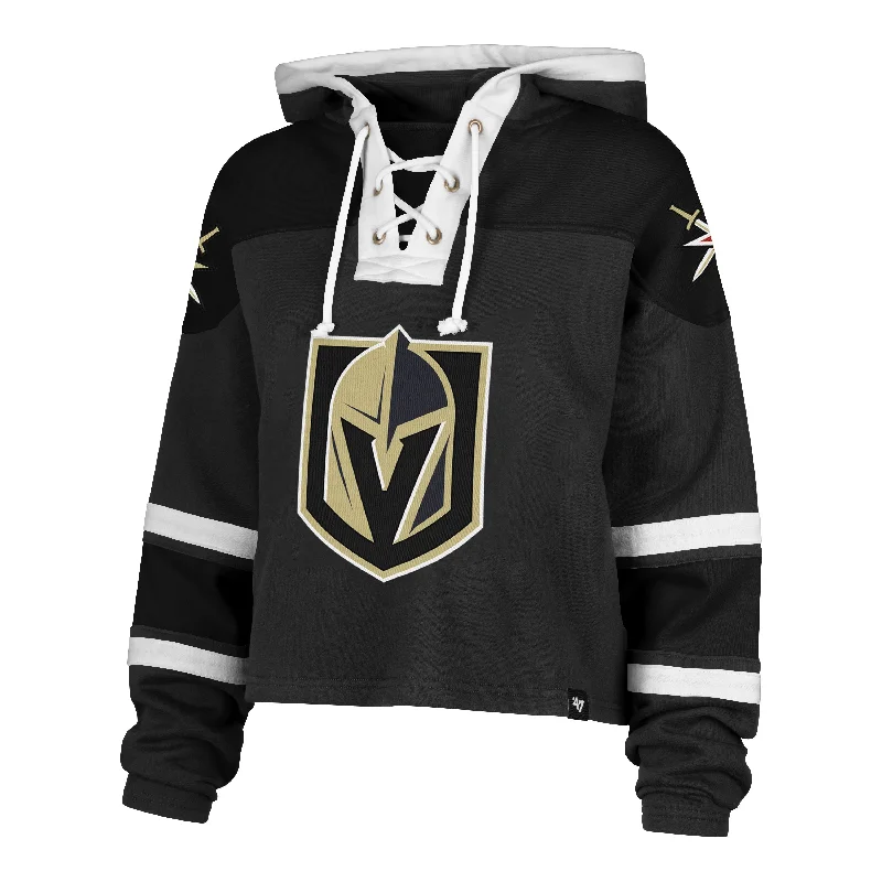 Women's Hooded Sweatshirts with Ribbed WaistVEGAS GOLDEN KNIGHTS CROPPED SUPERIOR '47 LACER HOOD WOMENS