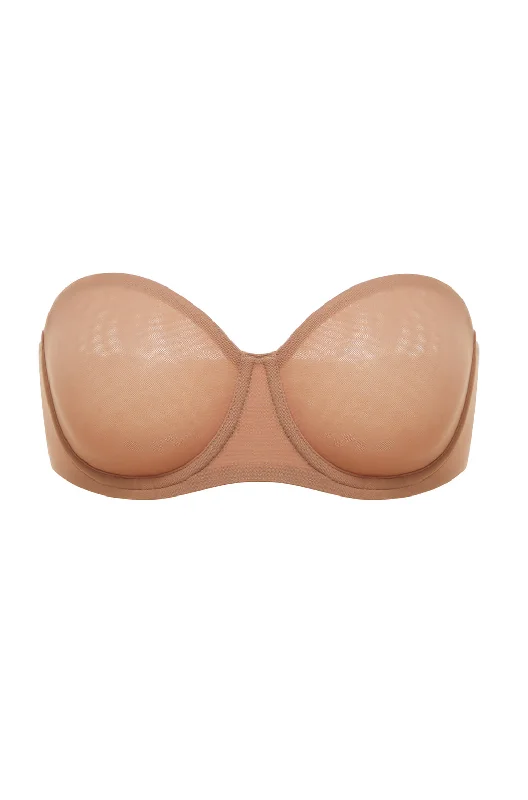 soft-cup everyday brasMesh Unlined Strapless Bra