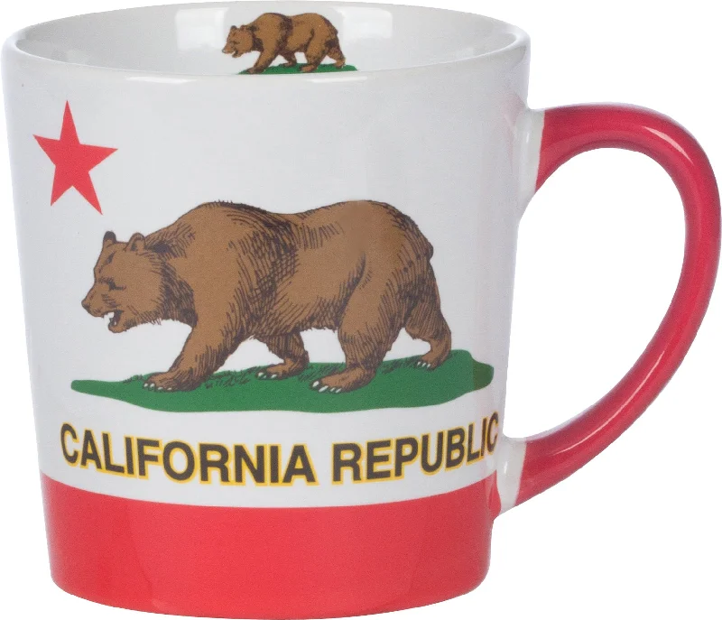 Women's Hooded Sweatshirts with Solid Color LiningCalifornia Republic Red Star Ceramic Mug