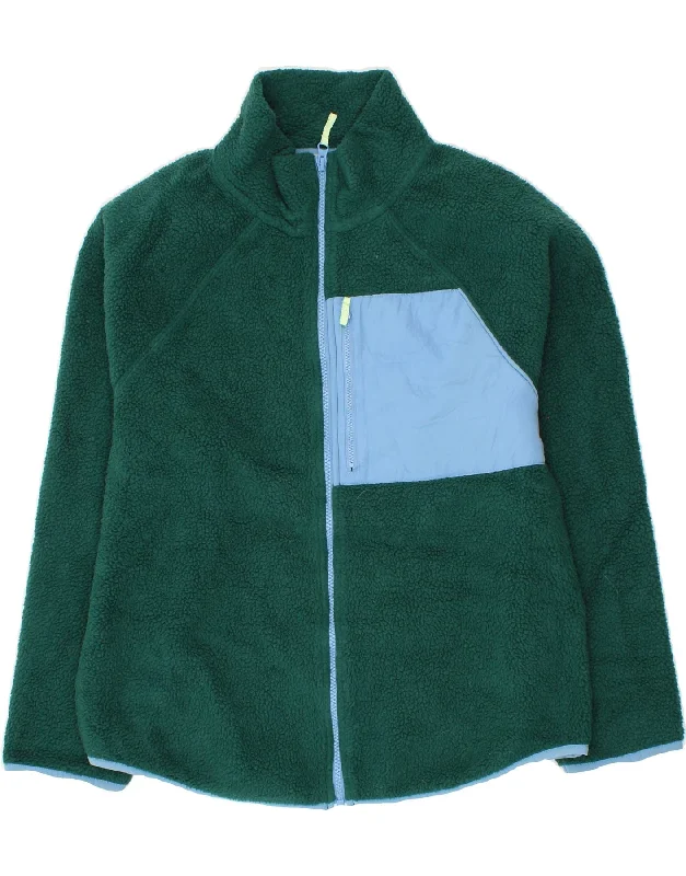 Women's Fur CoatsJ. CREW Womens Fleece Jacket UK 14 Medium Green Colourblock Polyester