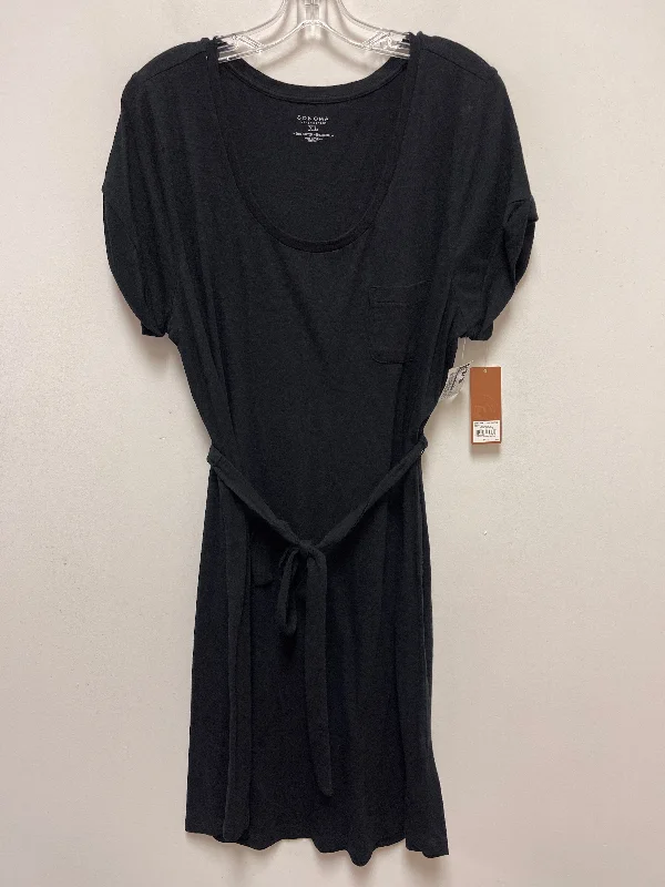 Women's Low Collar DressesBlack Dress Casual Short Sonoma, Size Xl