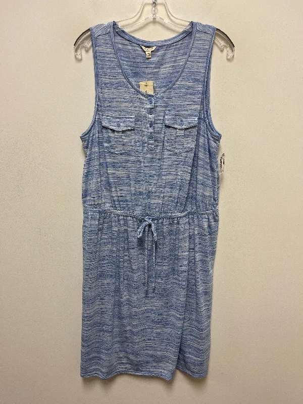 Women's Keyhole Collar DressesBlue Dress Casual Short Sonoma, Size Xl