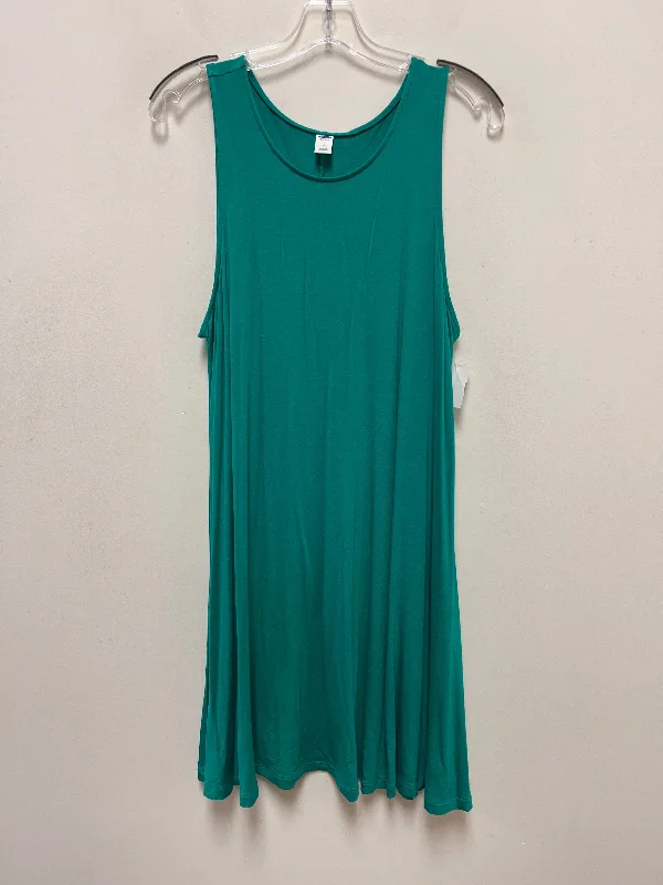 Women's Pleated DressesGreen Dress Casual Short Old Navy, Size L