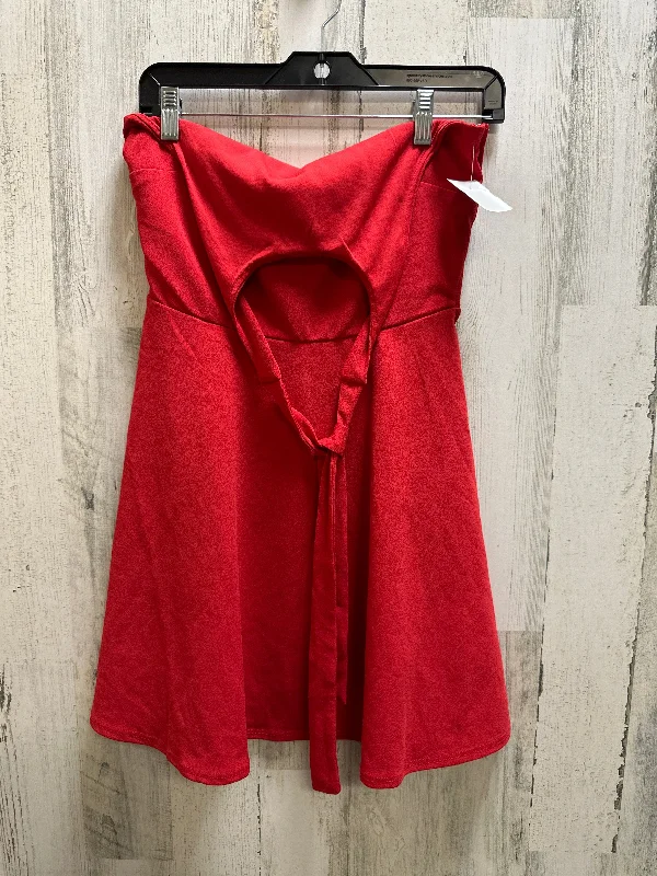 Women's Low Collar DressesRed Dress Casual Short Trixxi, Size M