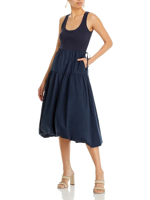 Women's Shirt Collar DressesJaelyn Womens Cotton Midi Fit & Flare Dress