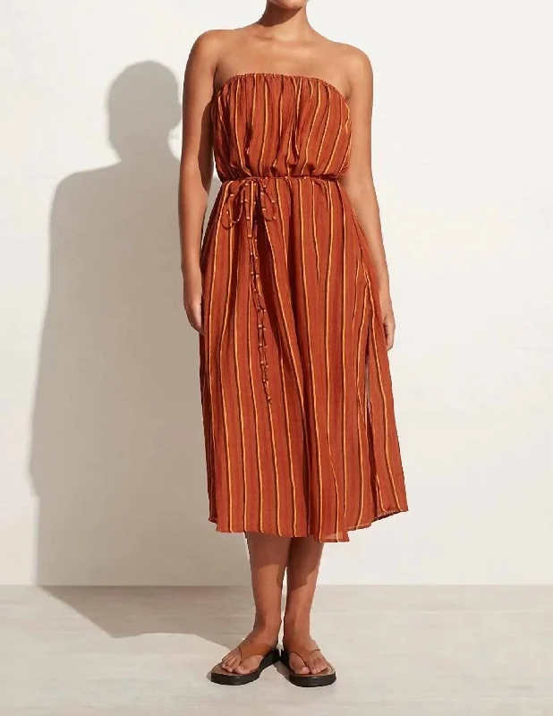 Women's Boat-Neck DressesLuannah Midi Dress In Aria Stripe