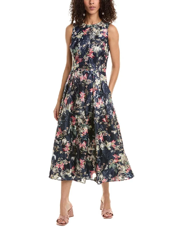 Women's Strapless DressesTeri Jon by Rickie Freeman Organza Jacquard Midi Dress