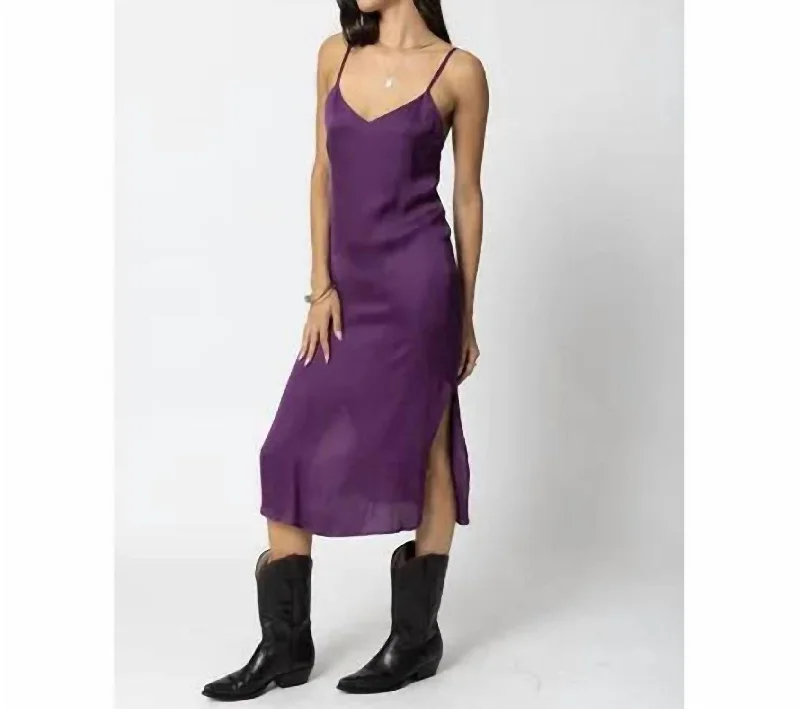 Women's Keyhole-Back DressesThe Silky Slip Midi Dress In Purple