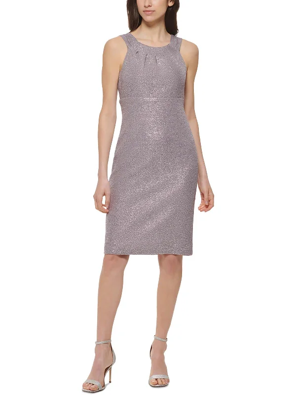 Women's Racerback DressesWomens Metallic Midi Cocktail And Party Dress