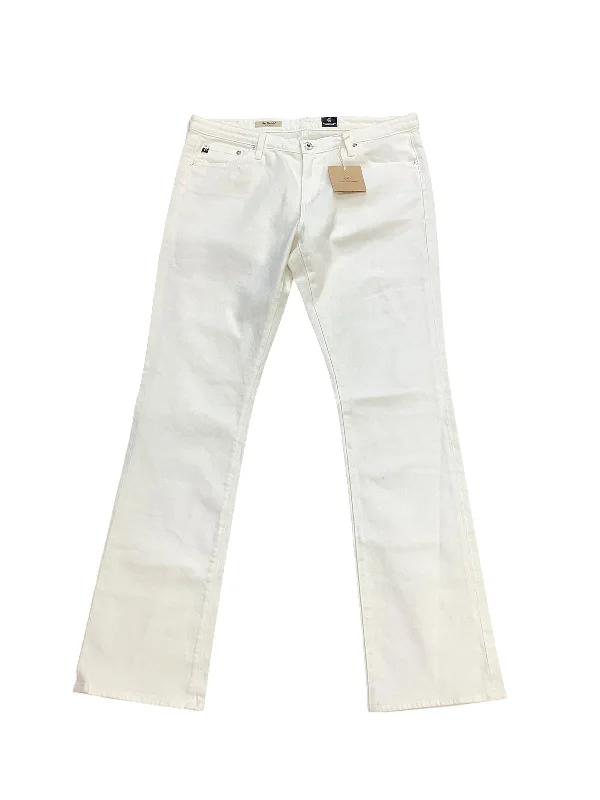 Women's Jodhpurs with Lapel CollarJeans Boot Cut By Adriano Goldschmied In White Denim, Size: 14