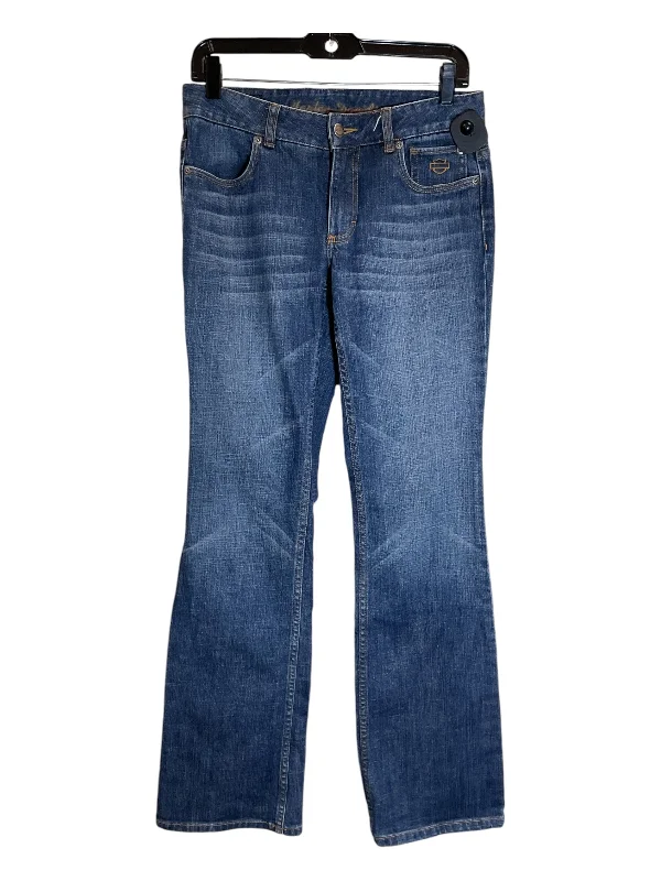 Women's Jodhpurs with Straight HemJeans Boot Cut By Harley Davidson In Blue Denim, Size: 4