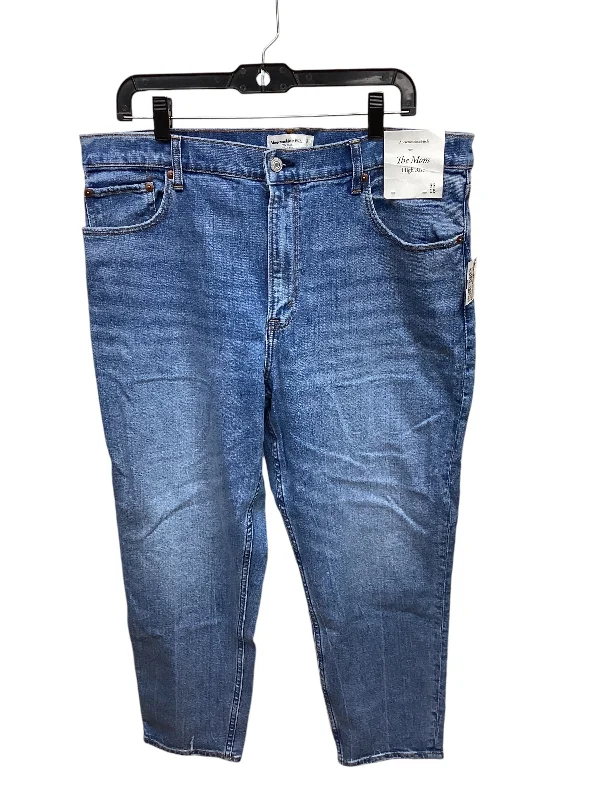 Women's Jodhpurs with U-Shaped CollarJeans Straight By Abercrombie And Fitch In Blue Denim, Size: 16