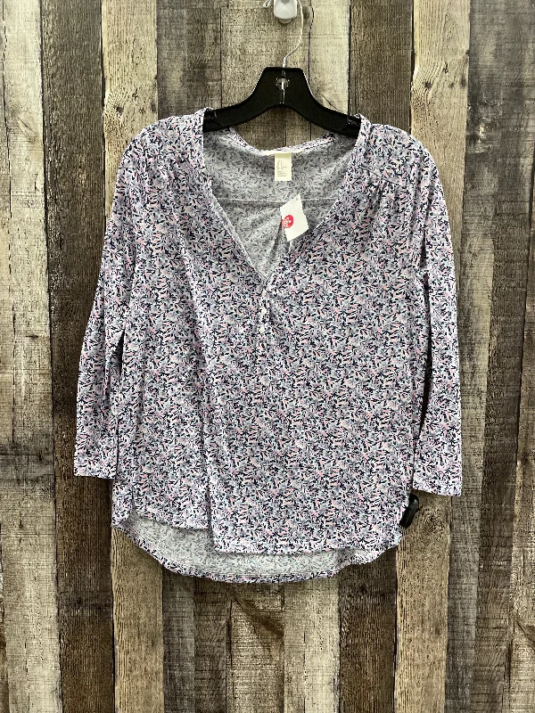 Women's Button-Up BlouseTop Long Sleeve By H&m In Floral Print, Size: S