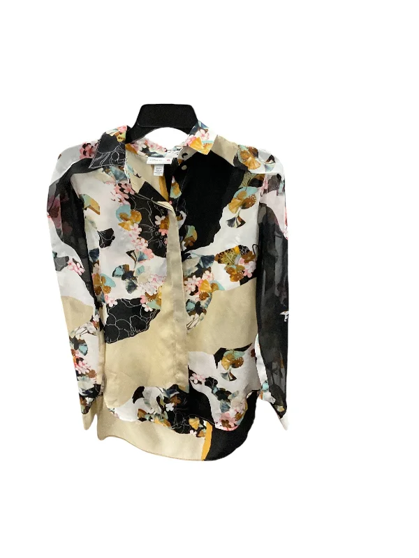 Women's Blouse with Peter Pan CollarTop Long Sleeve By Target-designer In Floral Print, Size: S