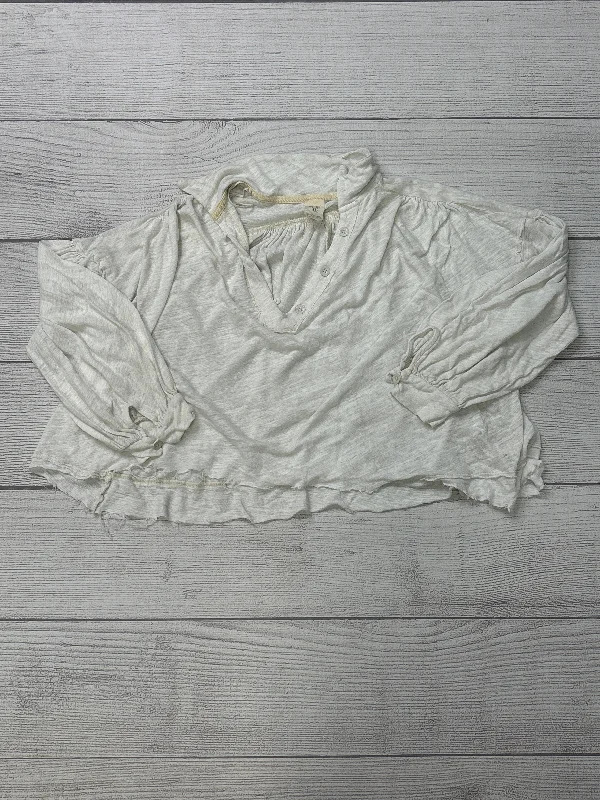 Women's Silk BlouseTop Long Sleeve By We The Free In White, Size: S