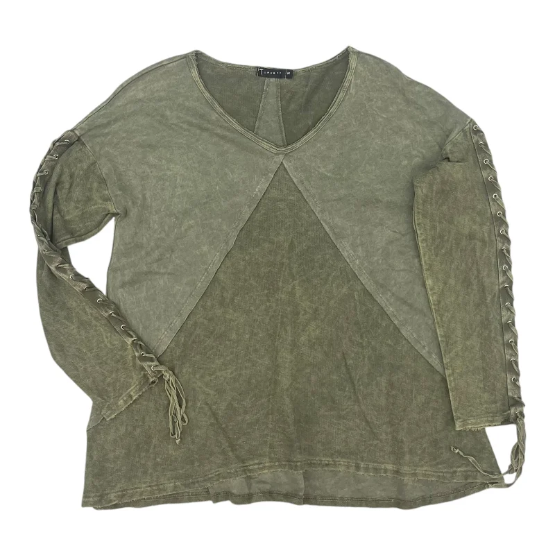 Women's Blouse with EmbroideryTop Ls By T Party In Green, Size:M