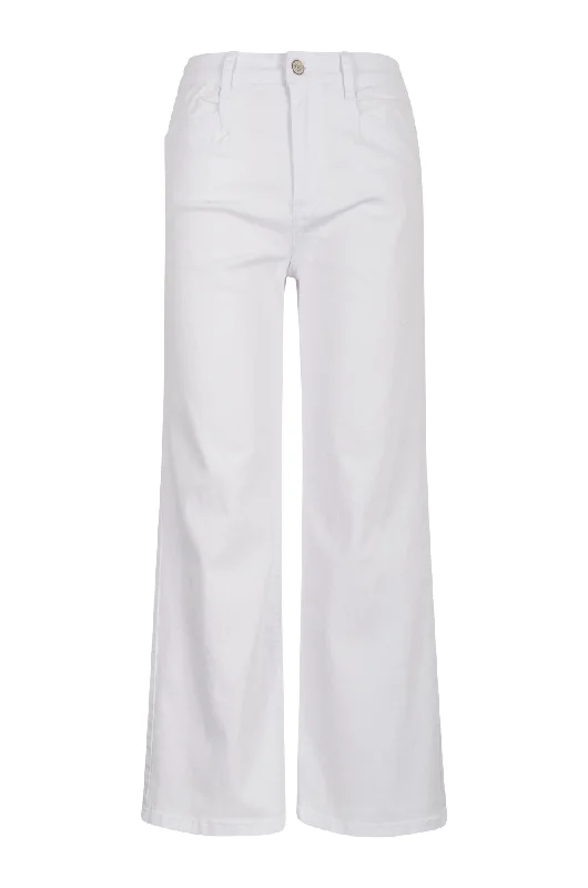 Women's Jodhpurs with Mid WaistWide leg Coloured Denim Short Jeans | WHITE | 6908AR