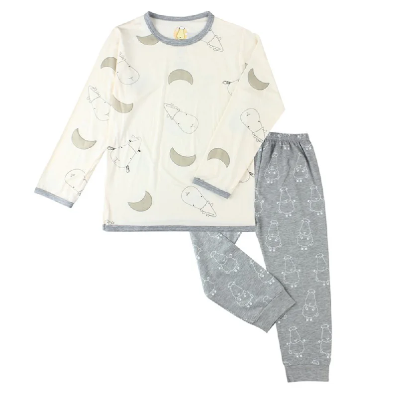 women's pajamas with a modern twistPyjamas Set Yellow Big Moon & Sheepz + Grey Big Sheepz