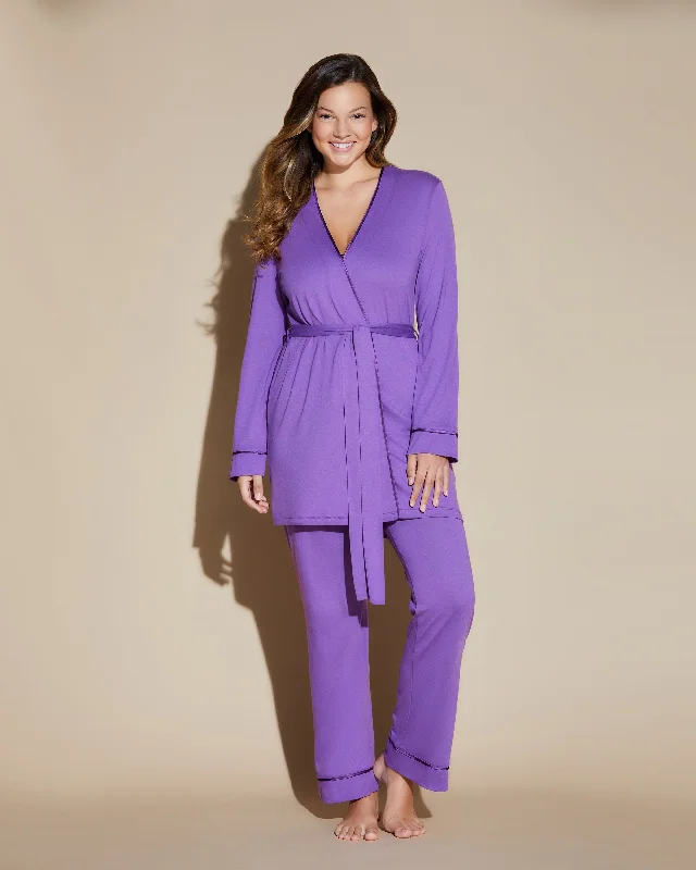 women's pajamas with a whimsical charmCurvy 3 Piece Pajama Set With Robe