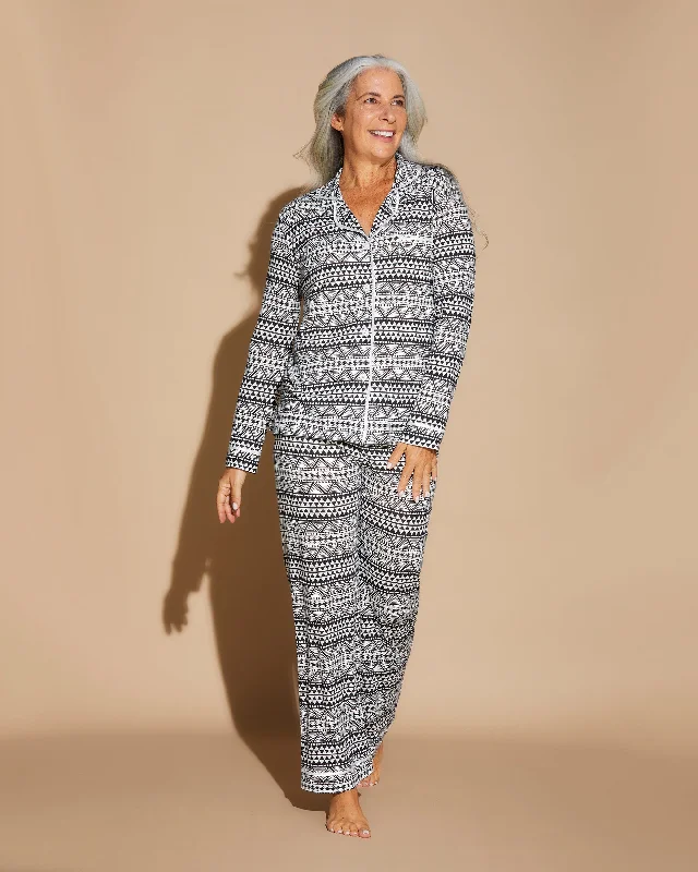 women's pajamas with adjustable waistbandsLong Sleeve Top & Pant Pajama Set