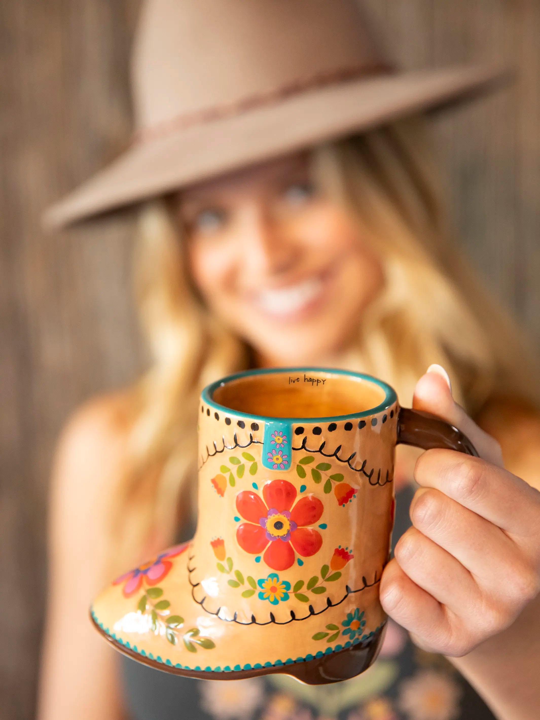 women's pajamas for those who love to stay in and relaxFolk Art Coffee Mug - Betty the Boot