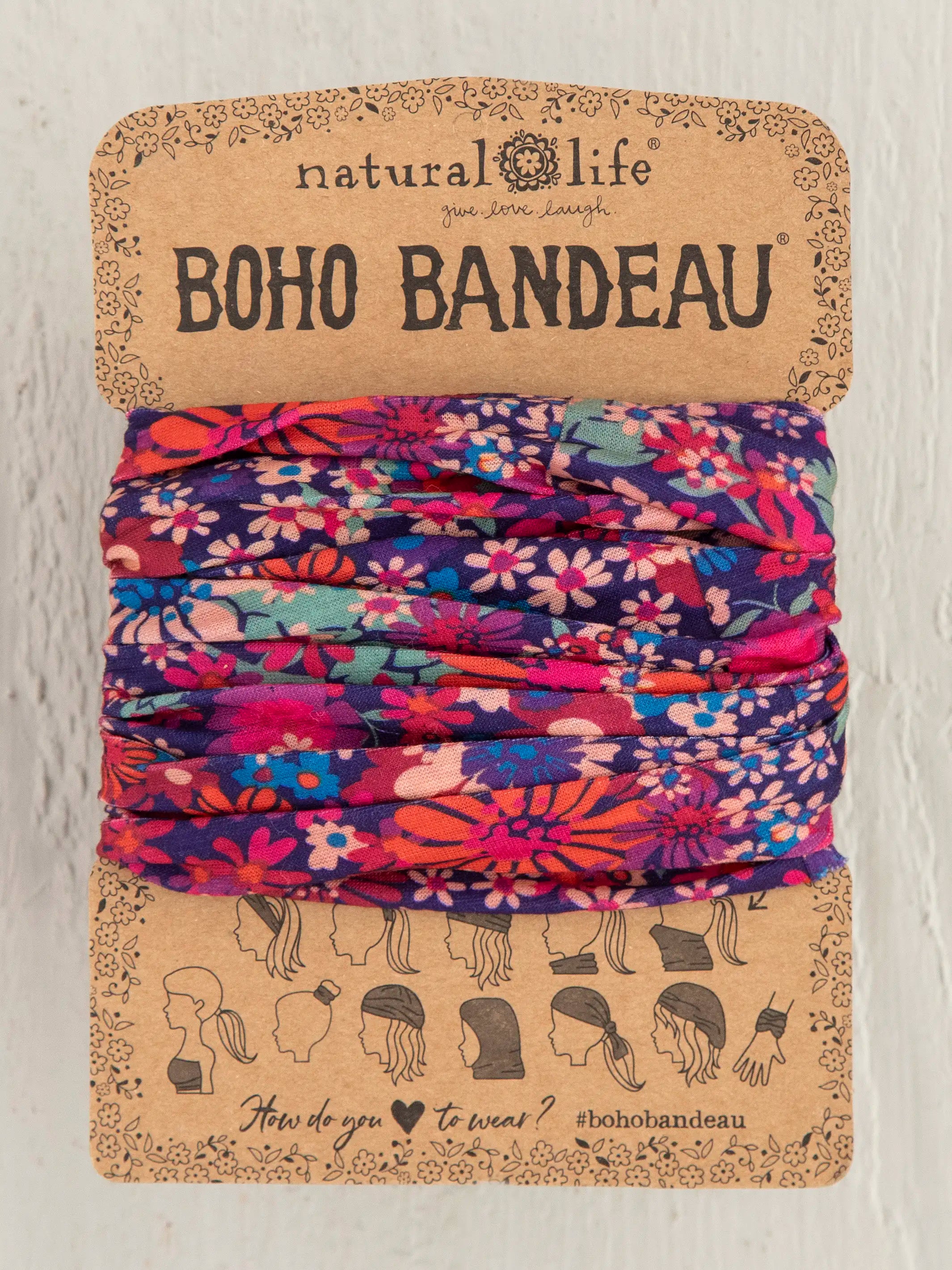 women's pajamas for winter warmthFull Boho Bandeau® Headband - Dark Red Pink Floral