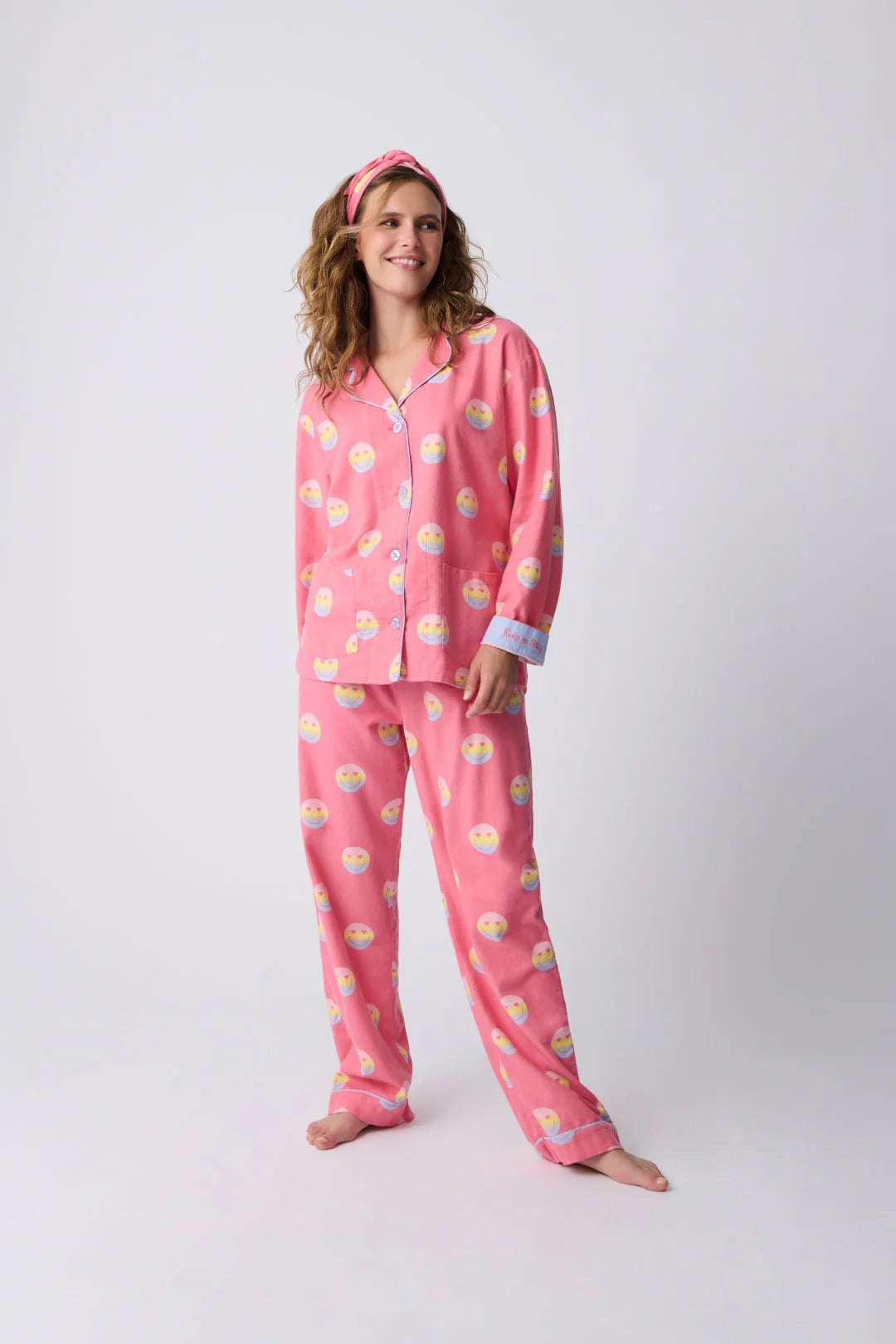 women's pajamas with a comfortable fitPJ Flannel Keep On Smiling