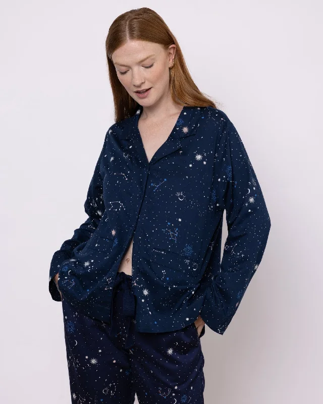 women's pajamas with a comfortable fitOrganic Cotton Navy Pyjama Set, Night Time