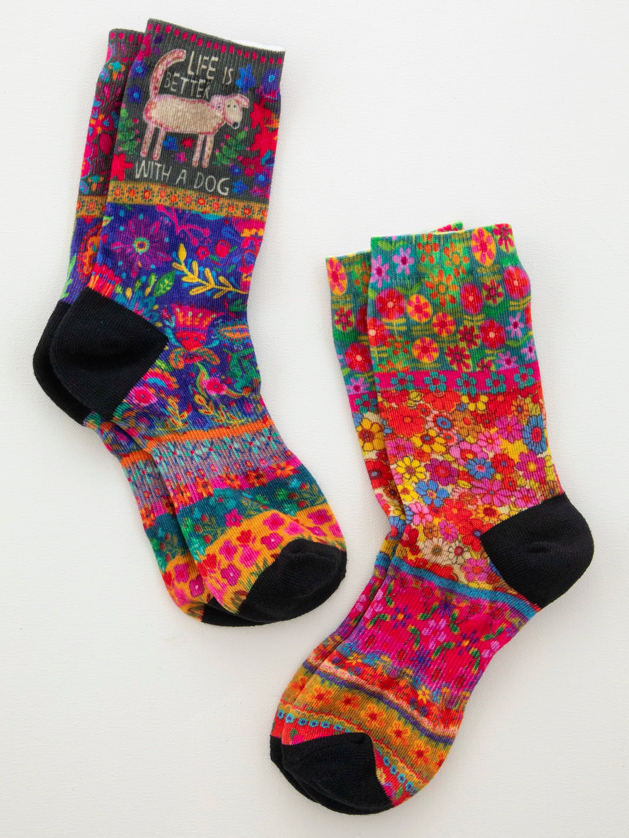 women's pajamas with a timeless appealPrinted Weekend Sock Set, Set of 2 - Better With A Dog