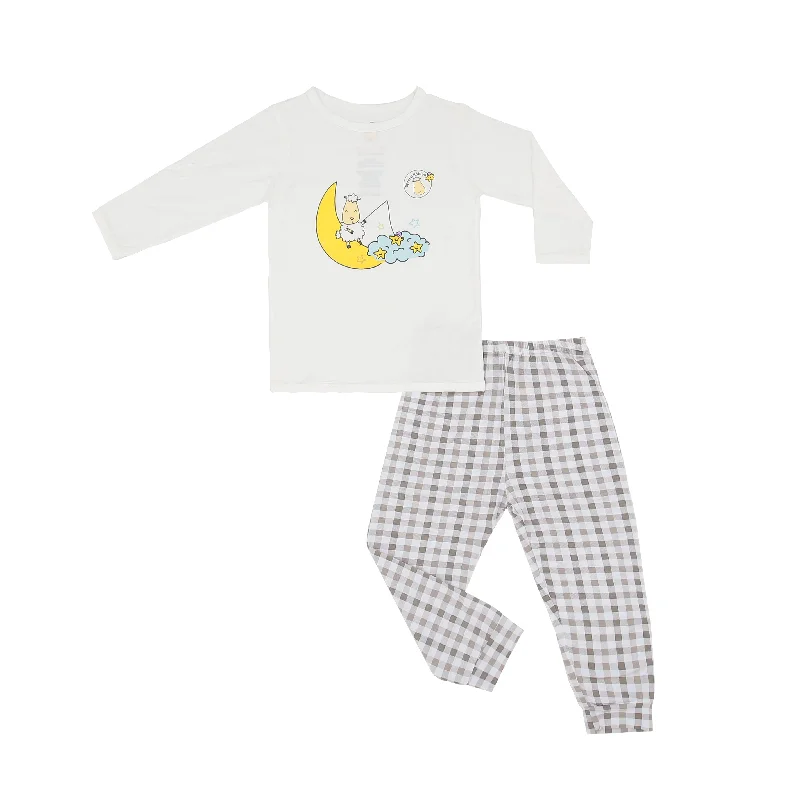 women's pajamas for gift-givingPyjamas Set Little Purple Hat D Pearl + Checkers Grey