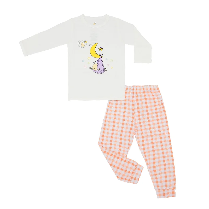 women's pajamas with drawstring waistPyjamas Set Little Purple Hat E Pearl + Checkers Orange