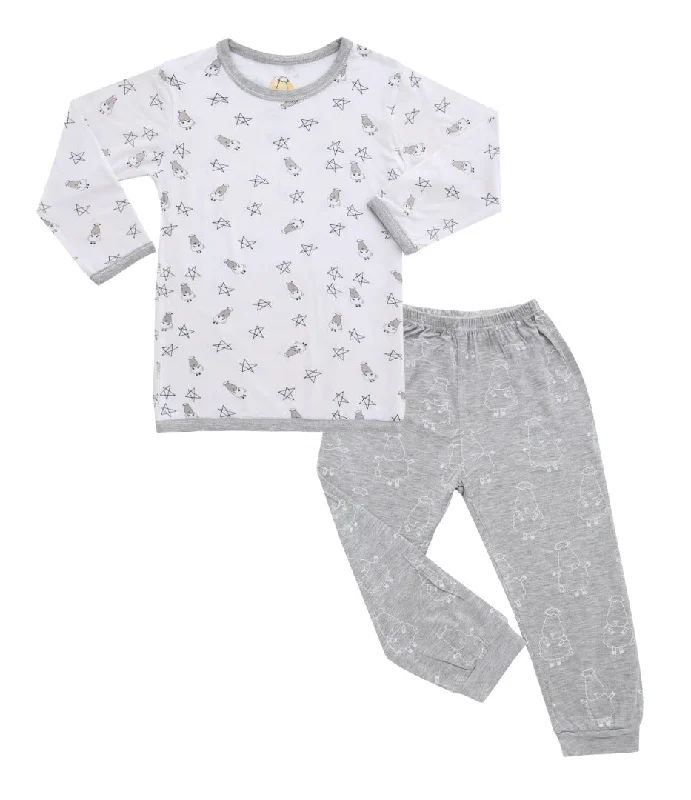 women's pajamas for those who love to indulgePyjamas Set Small Star & Sheepz White + Big Sheepz Grey